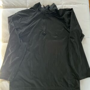 Black Quarter-Zip Long Sleeve Pullover